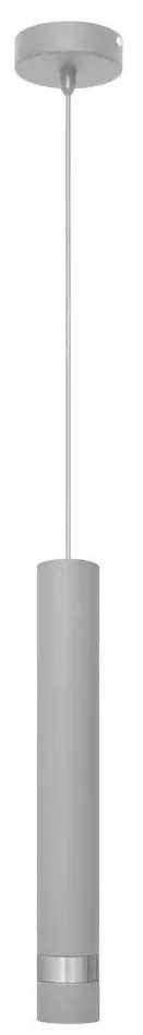 Helam LED Luster na lanku TUBA 1xGU10/6,5W/230V šedá/lesklý chróm HE1309