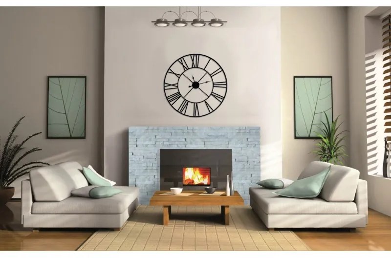 Nástenné hodiny ITALY 80 cm čierne