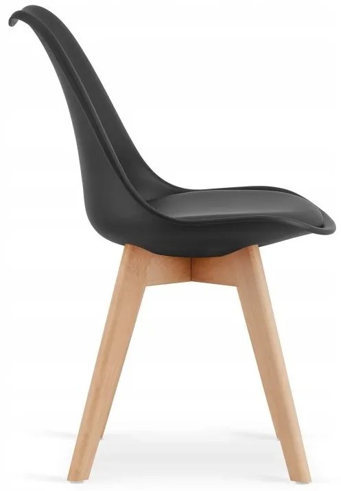 Jedálenská zostava TODI 80cm okrúhly stolový set biely+ 4 stoličky MARK čierne