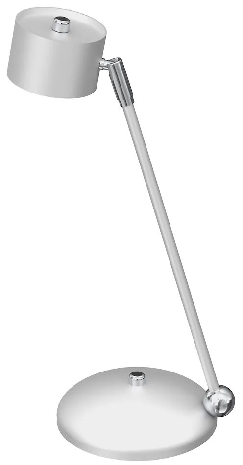 Stolná lampa Arena, 1x biele kovové tienidlo, w/ch