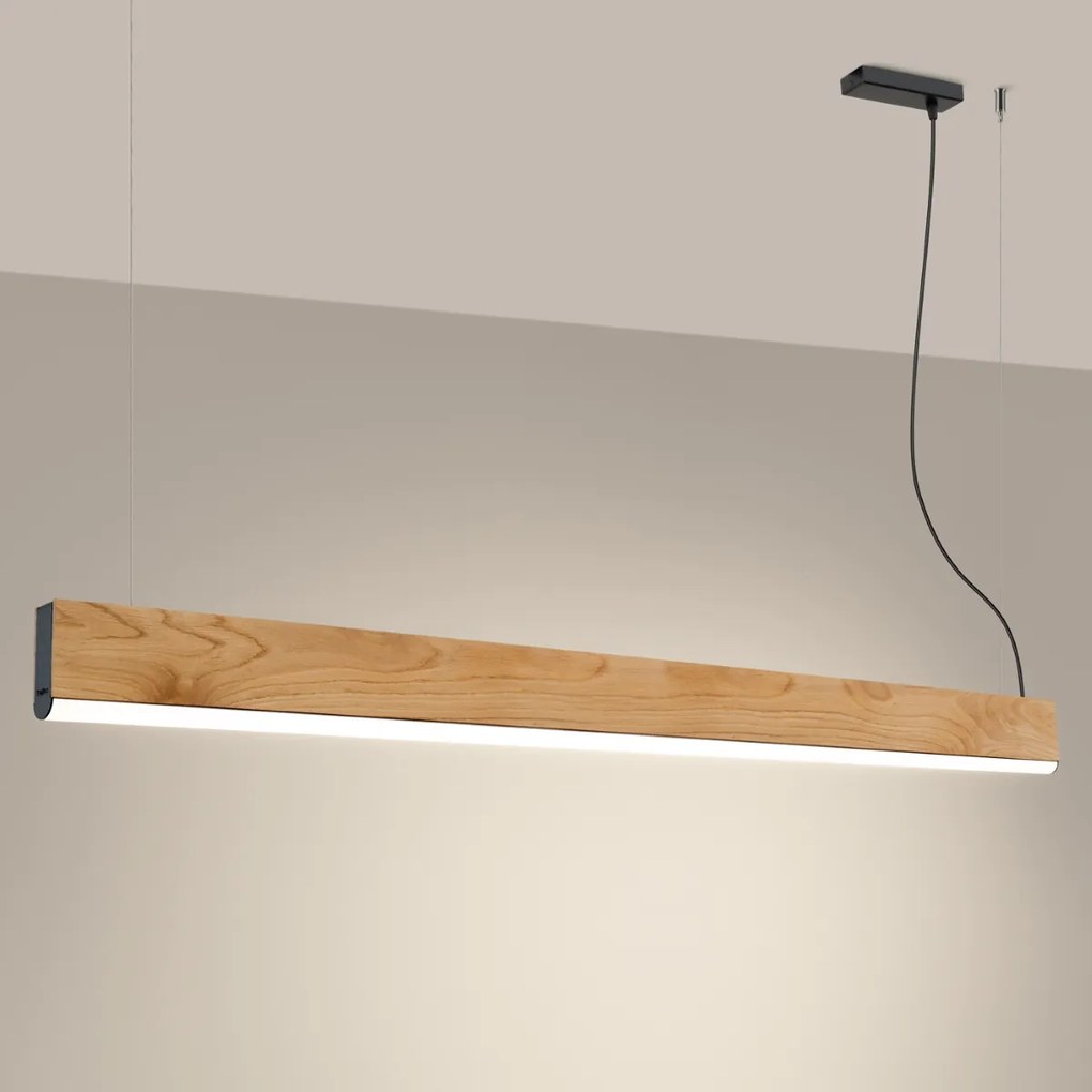 Závesné LED svietidlo Lykke 150, 1x LED 36w, 4000k, drevo