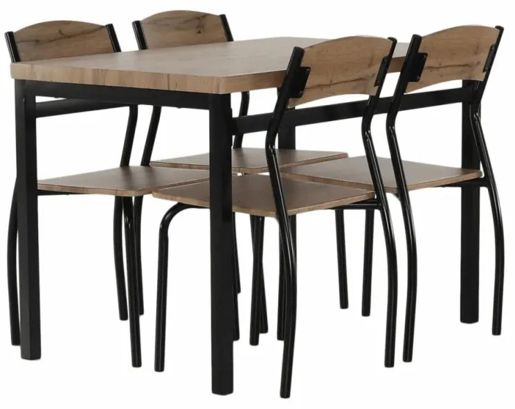 Jedálenský set 1+4 v minimalistickom dizajne dub artisan