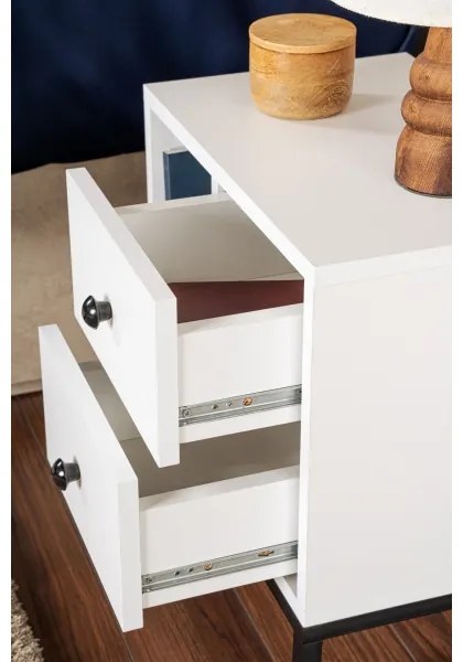 Nočný stolík GLIMMER 50x45,2 cm biela/čierna