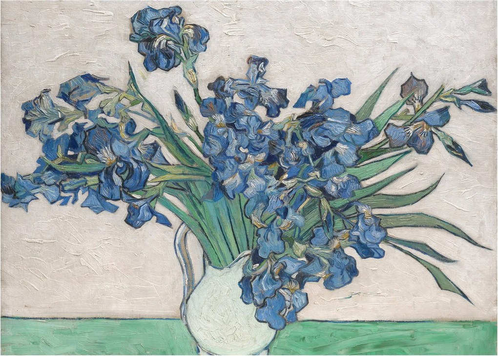 Sklenený obraz - Vincent van Gogh, Irises, reprodukcia (70x50 cm)