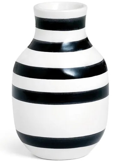 Čierno-biela kameninová váza Kähler Design Omaggio, výška 12,5 cm