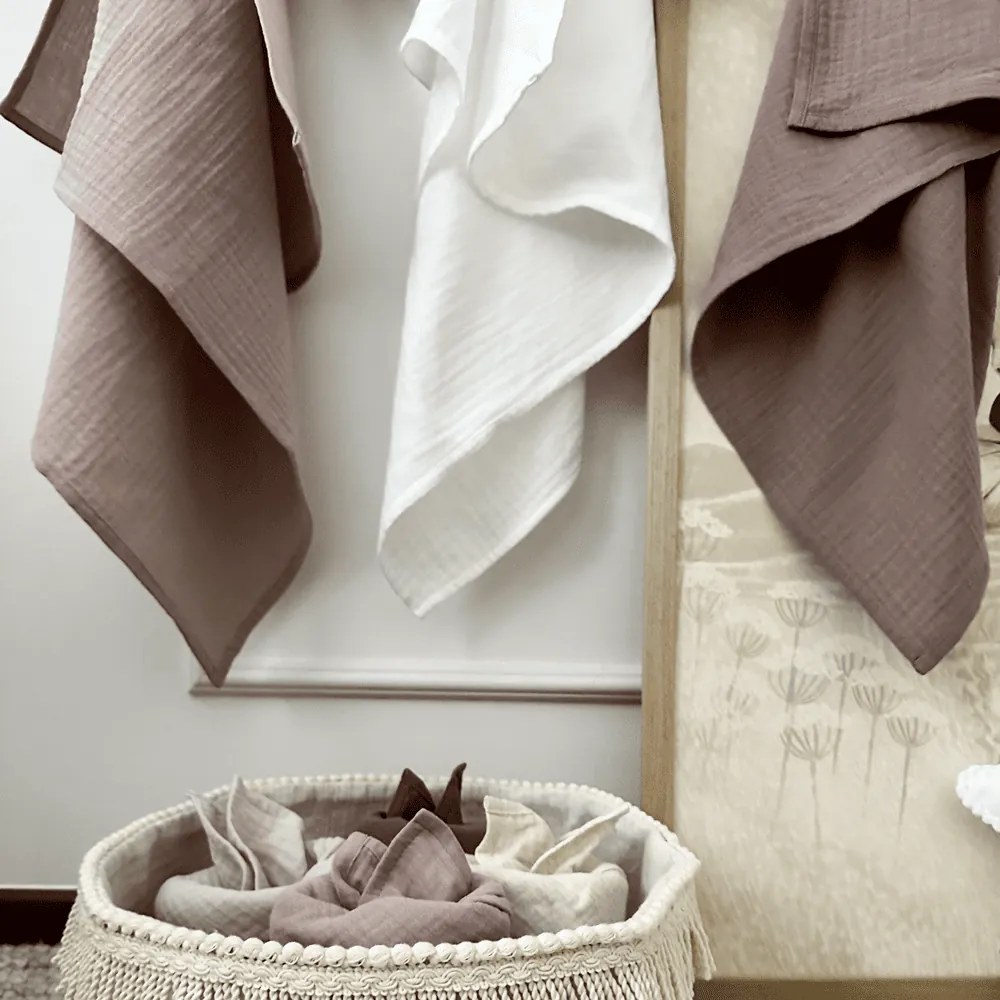 Mušelínová plienka z organickej bavlny ružová 70x70 cm