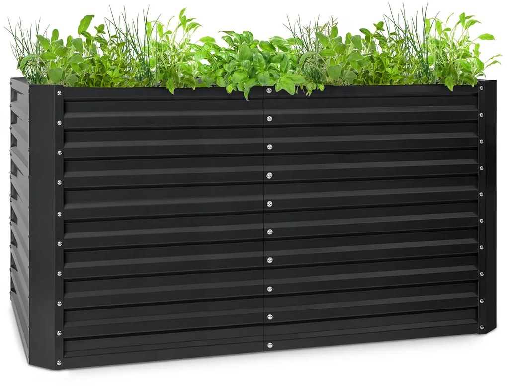 Blumfeldt High Grow Straight, vyvýšený záhon, 200 x 90 x 100 cm, 1800 l, oceľ