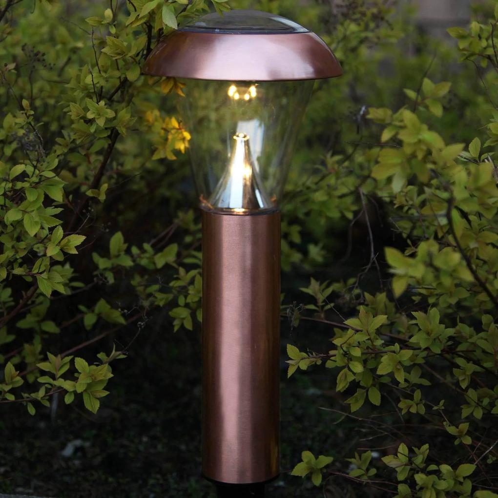 Medene sfarbená solárna LED lampa Sarina 36 cm