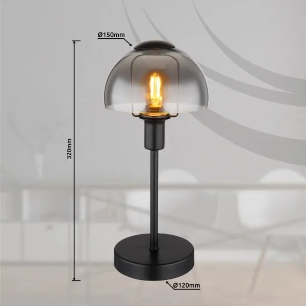 Globo 21914B - Stolná lampa KOKKINI 1xE14/25W/230V čierna