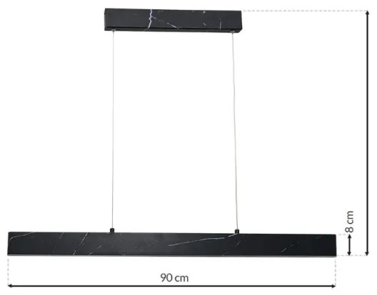 LED Luster na lanku PIERCE LED/18W/230V čierna