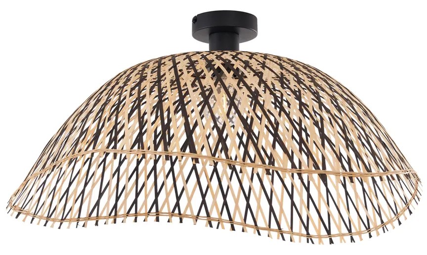 Art Deco stropné svietidlo čierne bambusové 60 cm - Alka