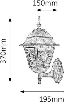 Exteriér nástenné svietidlo Tiffany Rabalux 8182 MONACO IP43