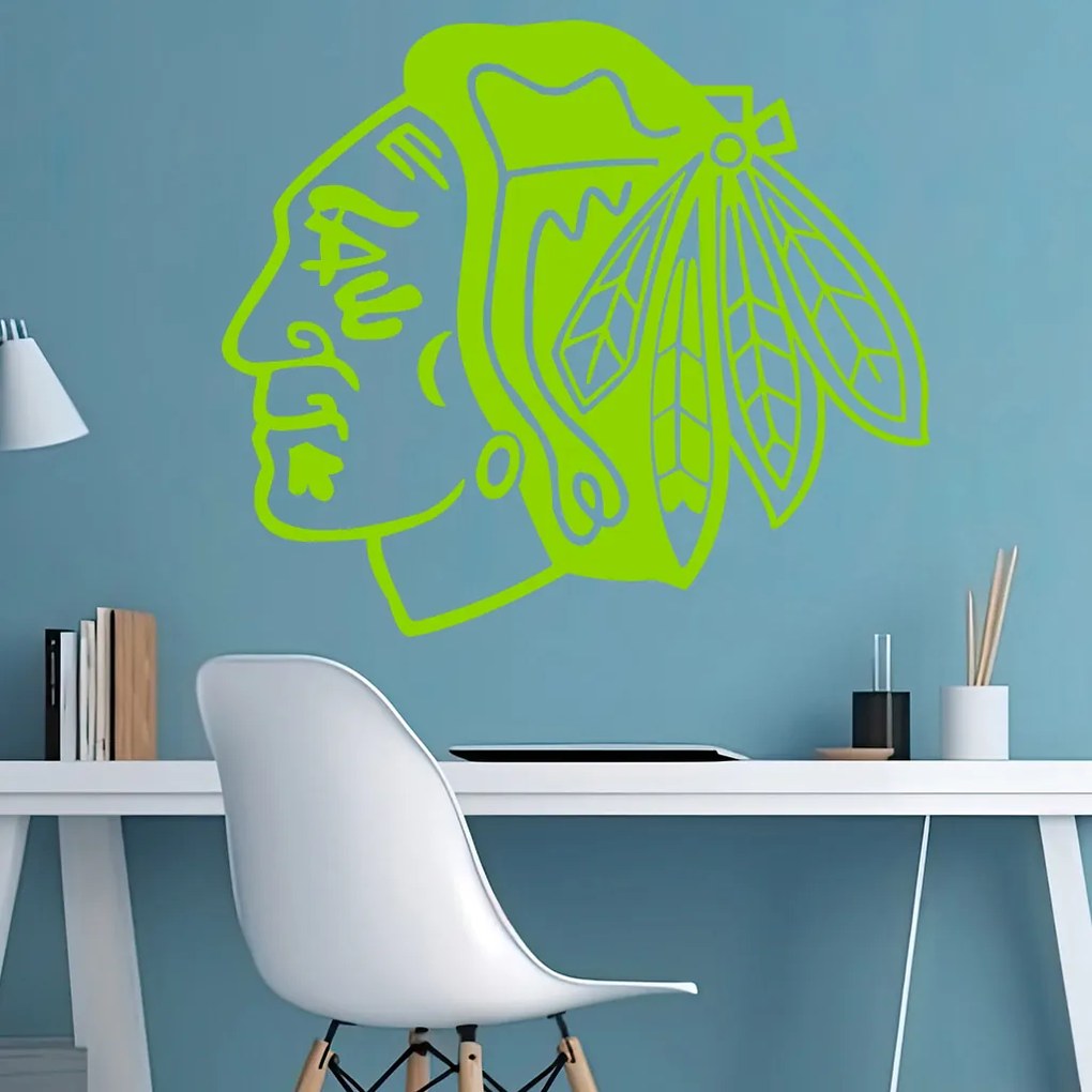 Veselá Stena Samolepka Hokejový tím Chicago Blackhawks Farba: žlutá, Veľkosť: 80 x 69 cm