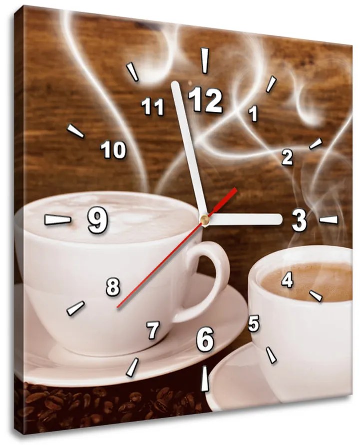 Gario Obraz s hodinami Romantika pri káve Rozmery: 100 x 40 cm