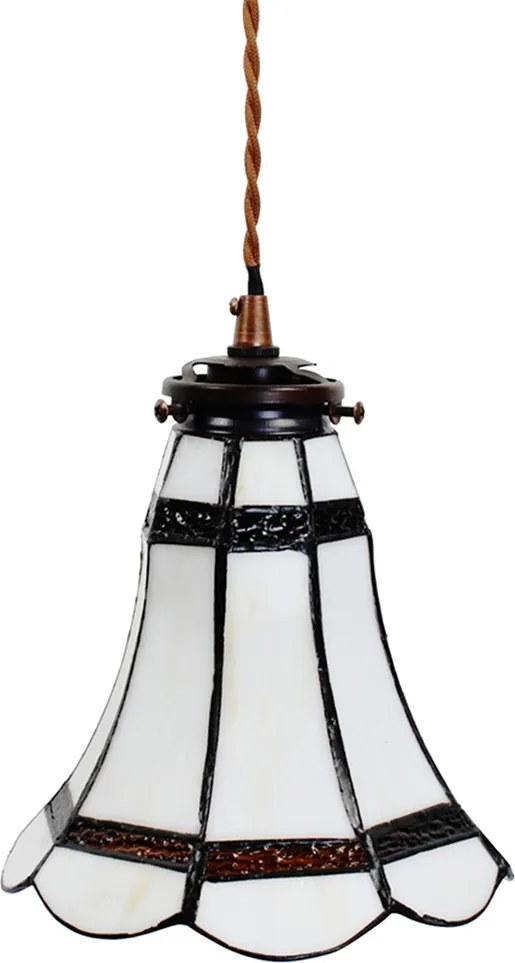 Stropná Tiffany lampa hnedé pruhy BrownLine - Ø 15*115 cm E14/max 1*25W