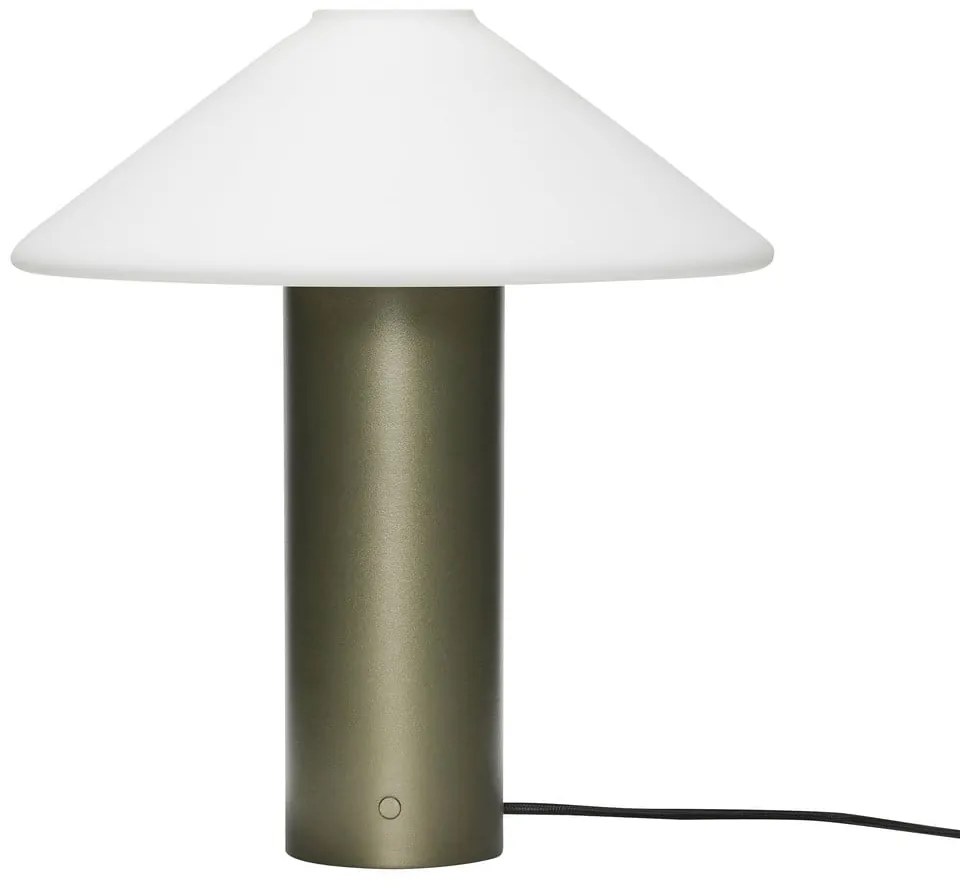 Tmavozelená stolová lampa so skleneným tienidlom (výška 40 cm) Orbit – Hübsch