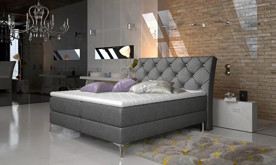 Boxspring posteľ s úložným priestorom Adina 180x200 cm