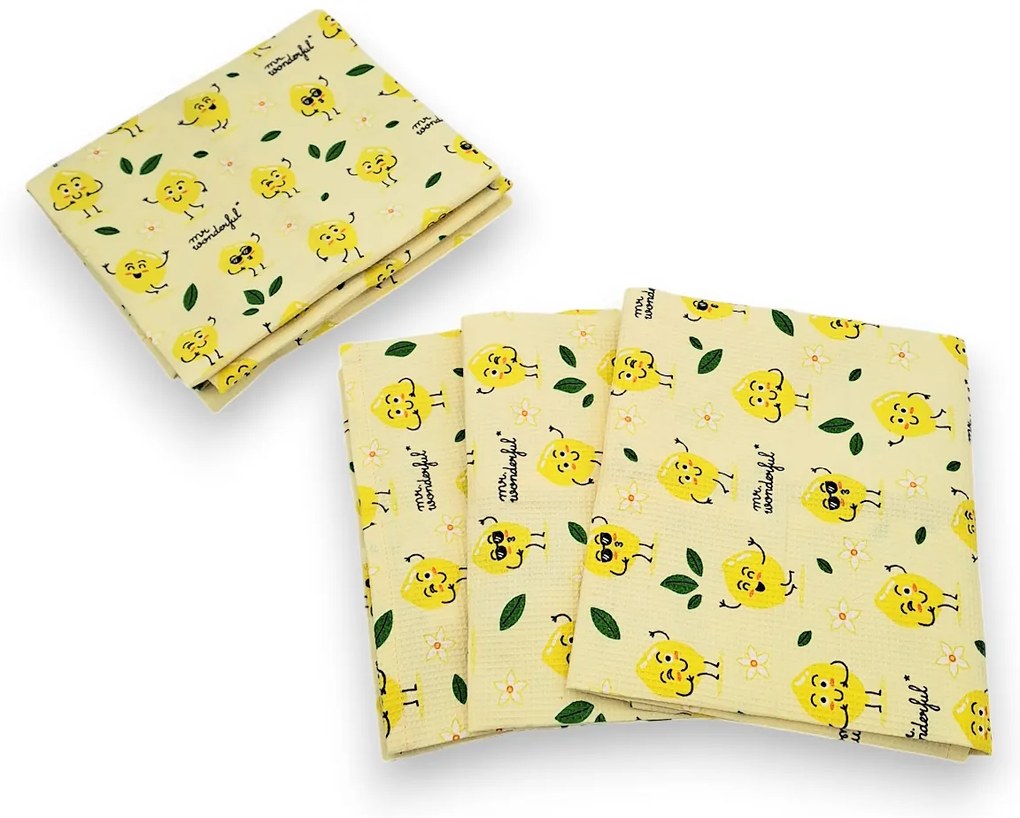 usporadejto.cz 6 ks vaflových kuchynských utierok + úložný box - CITRÓN