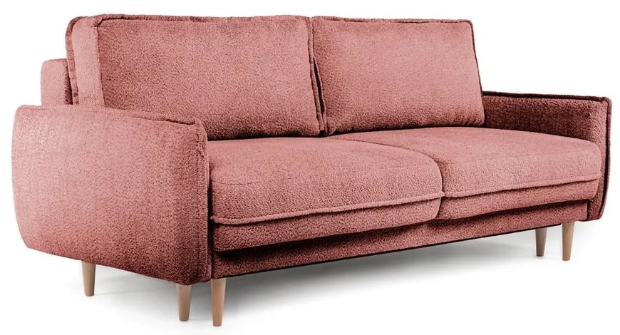 Červená rozkladacia pohovka z textílie buklé 215 cm Patti – Bonami Selection