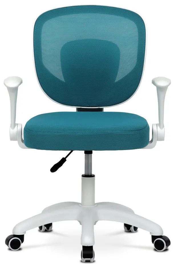 Detská pracovná stolička DINO — sieť / látka, tyrkysová