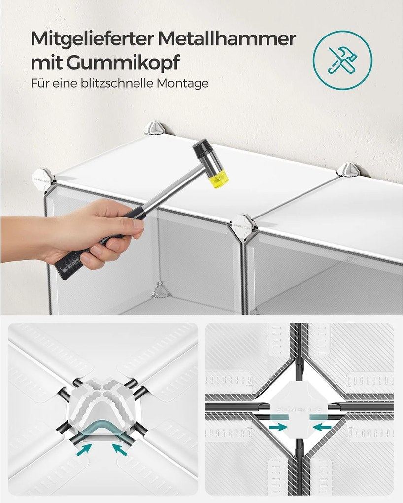 Modulárny prepojitelný botník v bielej farbe