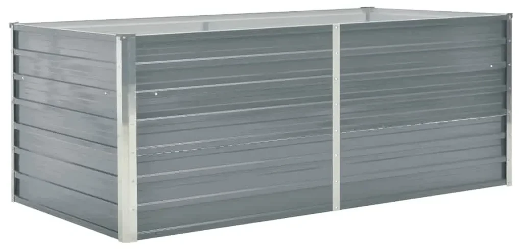 vidaXL Vyvýšený záhradný kvetináč sivý 160x80x45 cm pozinkovaná oceľ