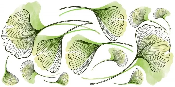 Nálepka na stenu do interiéru listy kvetu monstera 100 x 200 cm