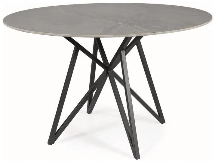 Jedálenský stôl okrúhly MURANO 120 cm - šedá efekt mramoru- II. trieda