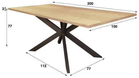 Jedálenský stôl 45-35 200x100cm Dub dyha - Komfort-nábytok