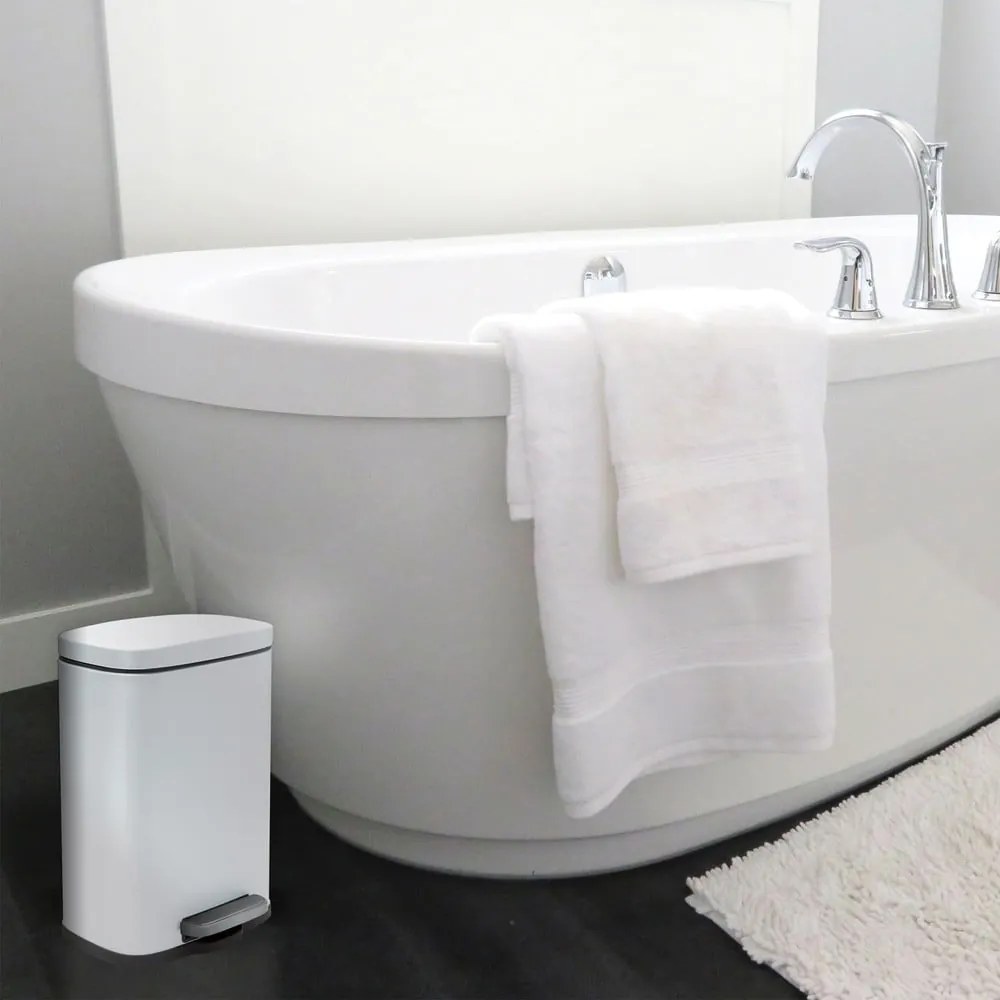 Matne biely nášľapný oceľový odpadkový kôš 5 l Akira – Spirella