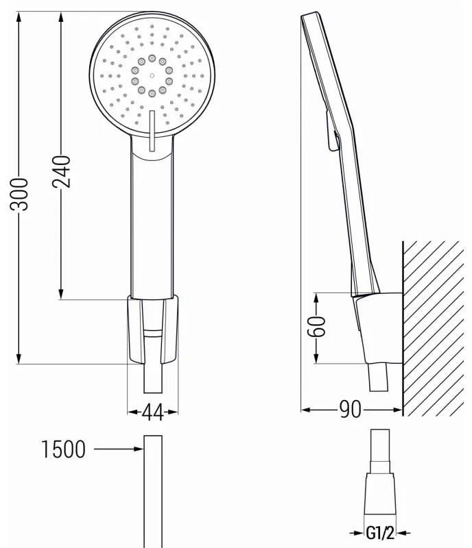 Mexen Pecos vaňová sada R40, chróm - 72703R40-00