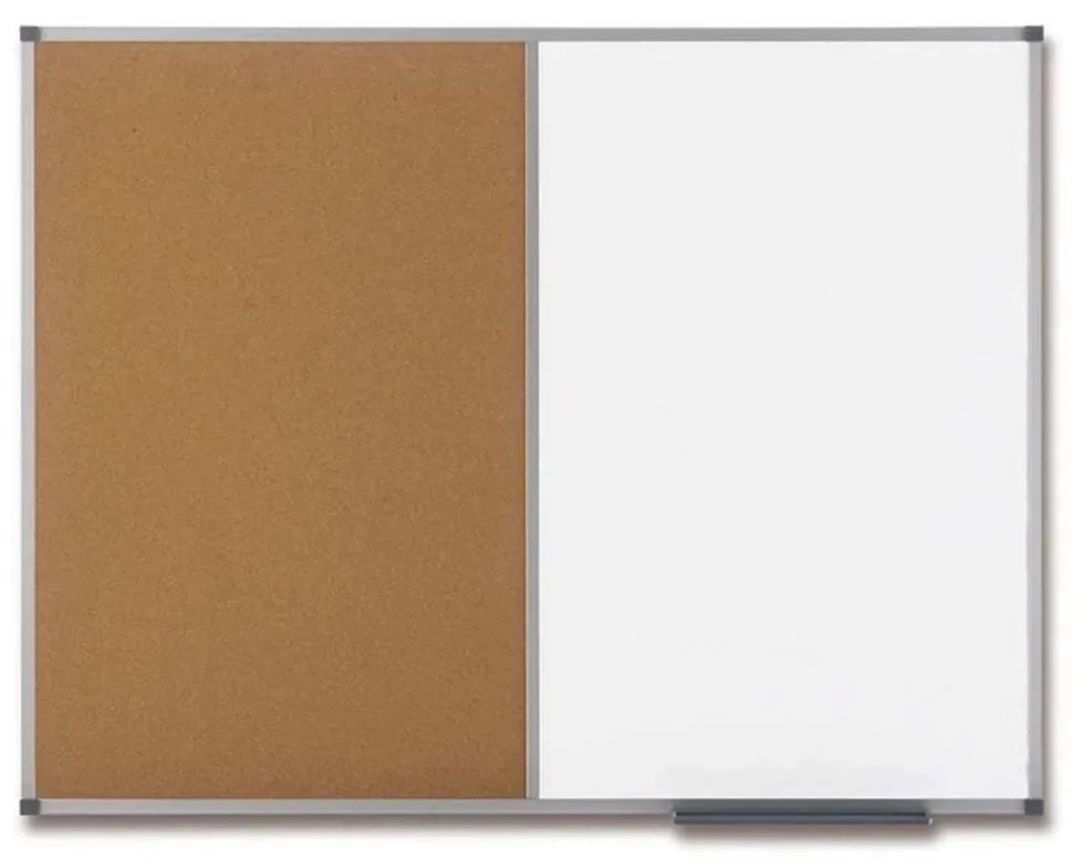 Toptabule.sk  Kombinovaná tabuľa biela v hliníkovom ráme 90x60 cm