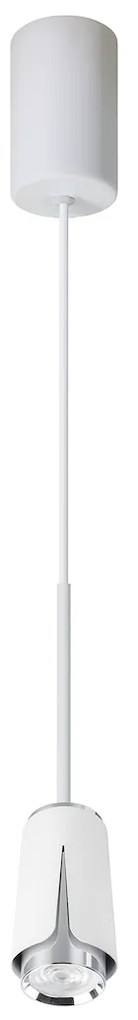 Závesné svietidlo Flower, 1x biele/chrómové kovové tienidlo