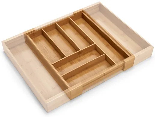 Bambusový príborník, nastaviteľný organizér do zásuvky ZELLER - 35-58 x 43 cm