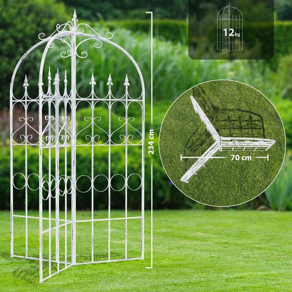 Mriežka na popínavé rastliny Flowton - starožitná biela