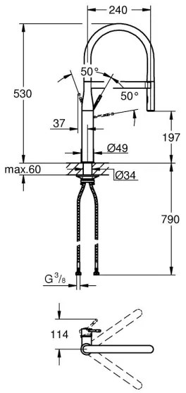 GROHE 30294DC0 - Drezová batéria ESSENCE nerez