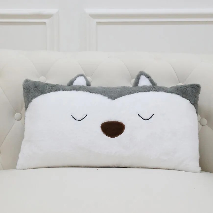 Vankúš pes 30x56cm sivý