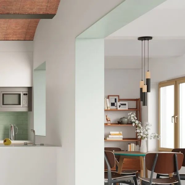 Sollux SL.1014 - Luster na lanku PABLO 3xGU10/40W/230V čierna