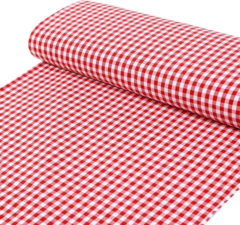 Biante Bavlnený okrúhly obrus Olivia OL-008 Červeno-biela kocka malá Ø 130 cm