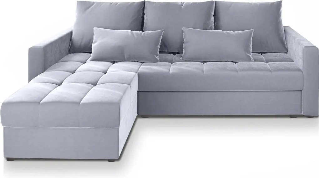 AKCIA Svetlosivá rozkladacia rohová pohovka ZENOVA 220x140 cm, obojstranná II. akosť