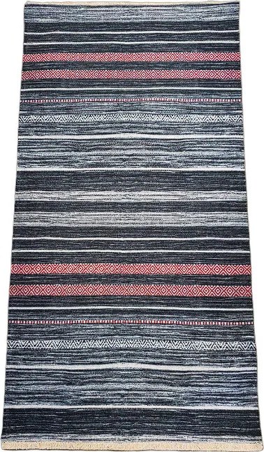 HU Sivo-modrý pruhovaný koberec Banco 1108-GREY Rozmer: 75x150 cm