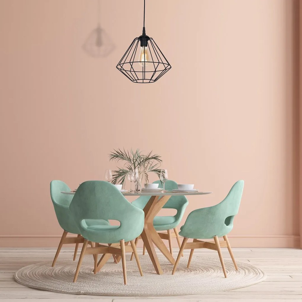 Závesné svietidlo Colin, 1x čierne drôtené tienidlo, b