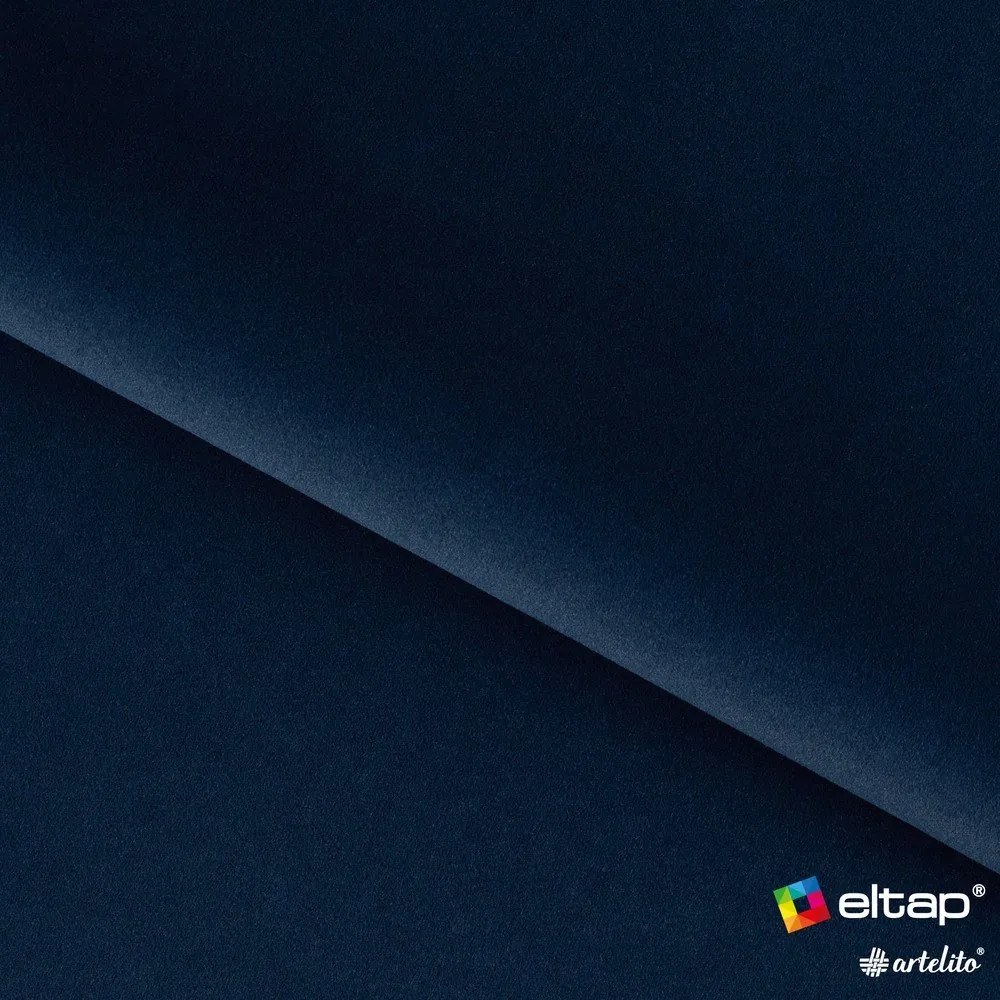 Tmavomodrá čalúnená dvojlôžková posteľ s úložným priestorom s roštom 160x200 cm Plissa – ELTAP