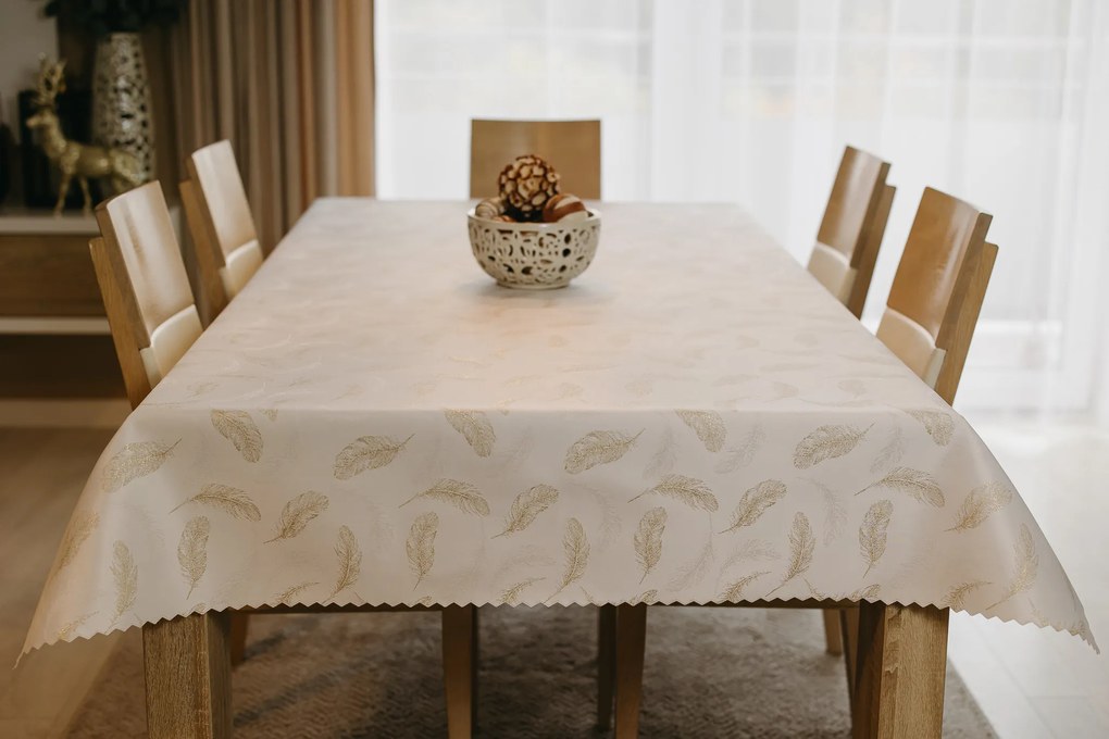 Dekorstudio Luxusný obrus na stôl Pierko - zlatý SW25 Rozmer obrusu (šírka x dĺžka): 120x200cm