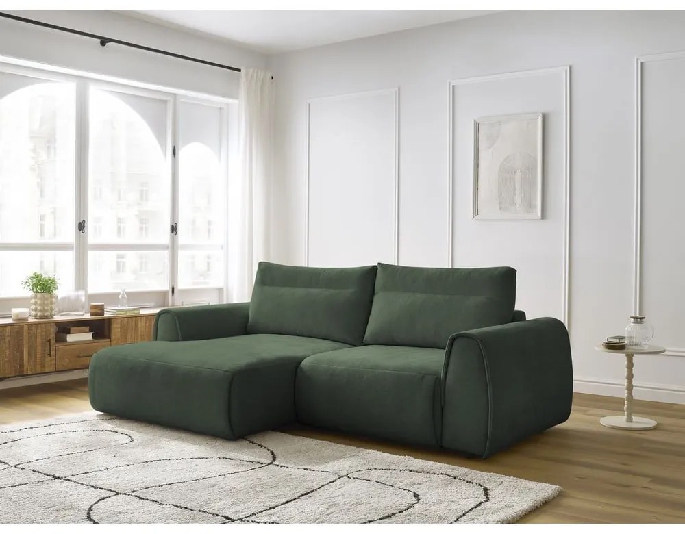 Tmavozelená rohová pohovka Aden – Bobochic Paris