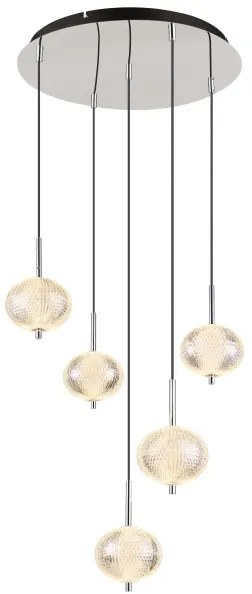 Globo 16042-5HC - LED Luster na lanku AIDA 5xLED/6,6W/230V 3000K/4500K/6500K