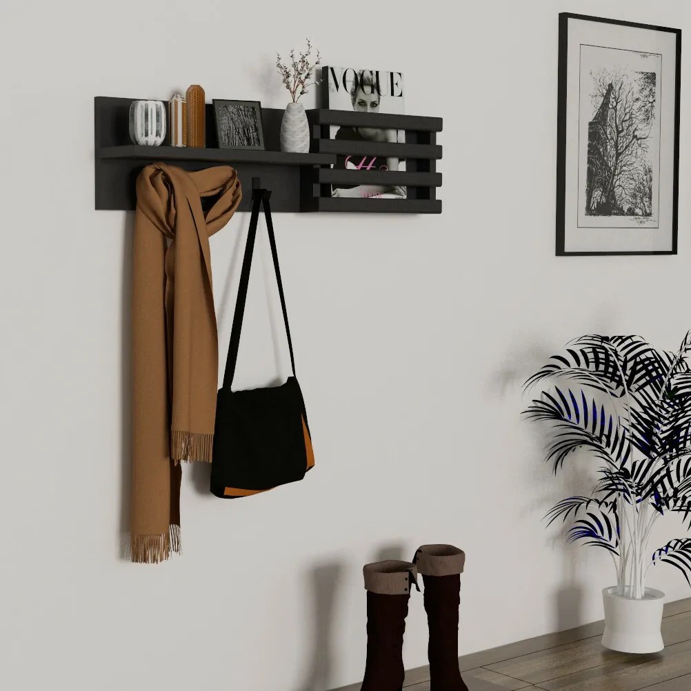 Nástenný vešiak Huso Anthracite