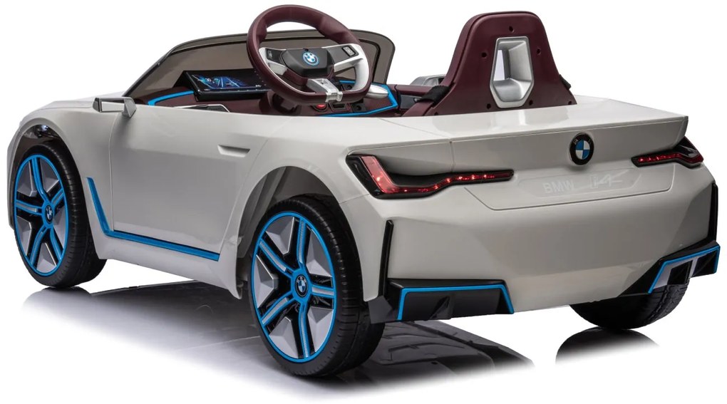 Detské elektrické autíčko s diaľkovým ovládaním BestBerg BBCC-20W - BMW i4 / od 3 rokov / nosnosť 30 kg / biela
