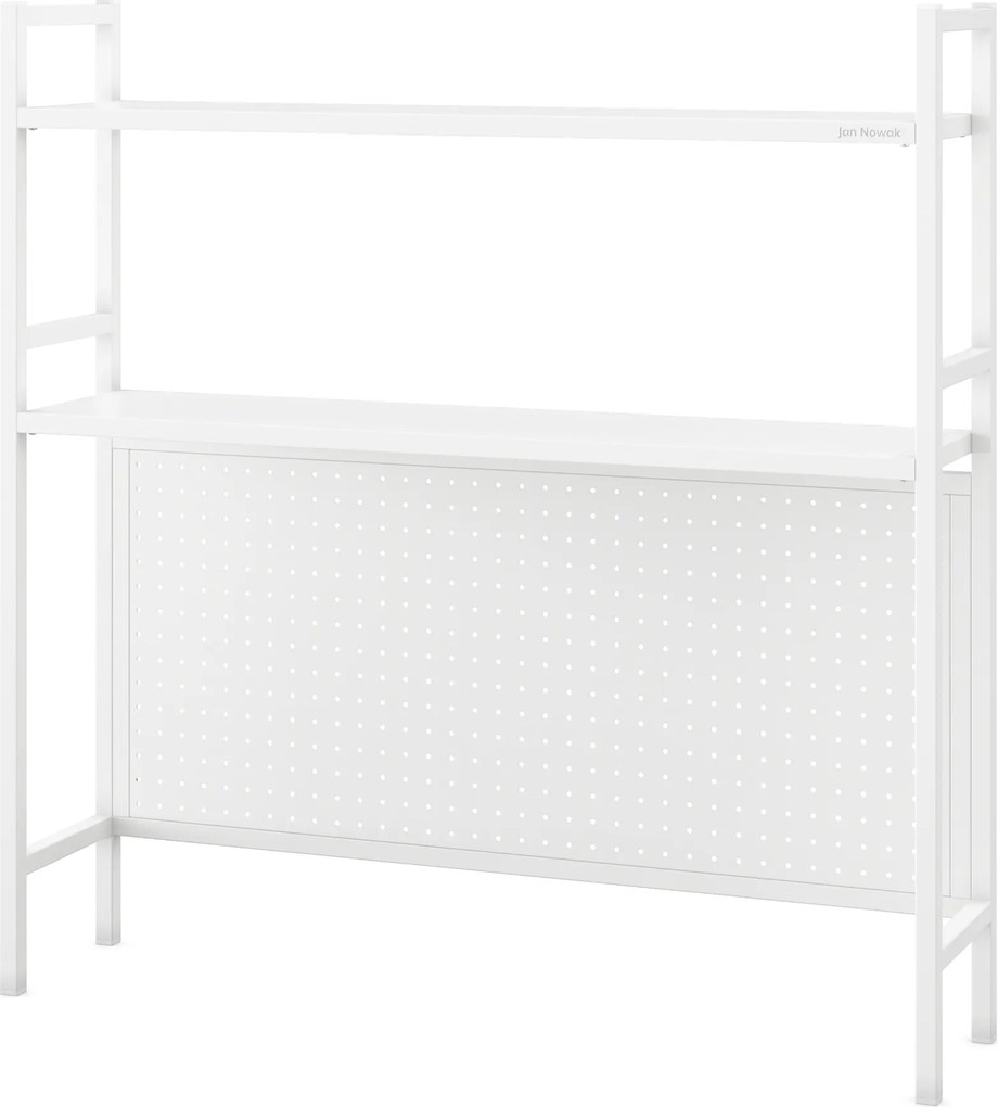 Kovový nadstavec na písací stôl JENNY, 950 x 980 x 220 mm, biely