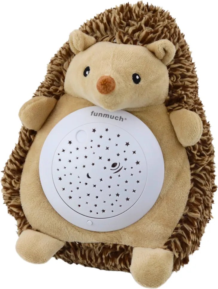 LEAN Toys Plyšový ježko na spanie Light Sound Brown